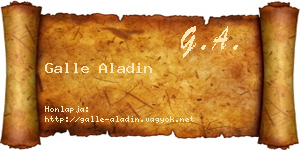 Galle Aladin névjegykártya